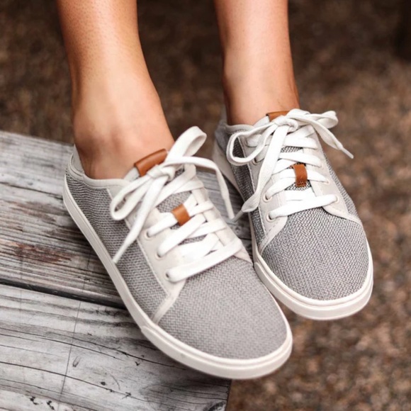 OluKai Shoes - OluKai Women's Textured Gray and Cream Sneakers